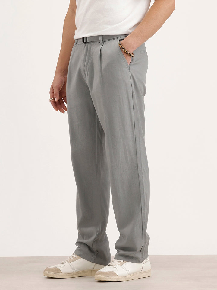 Anti Fit Pleated Trouser | Grey