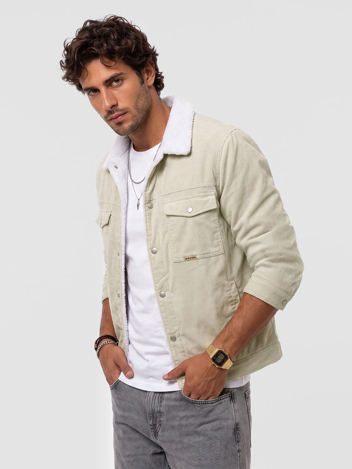 Solid Double Pocket Jacket | Off White