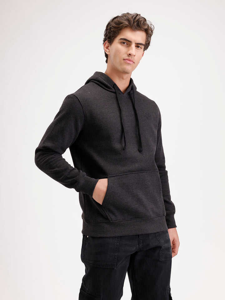 Solid Regular Fit Hoodie  | Grey
