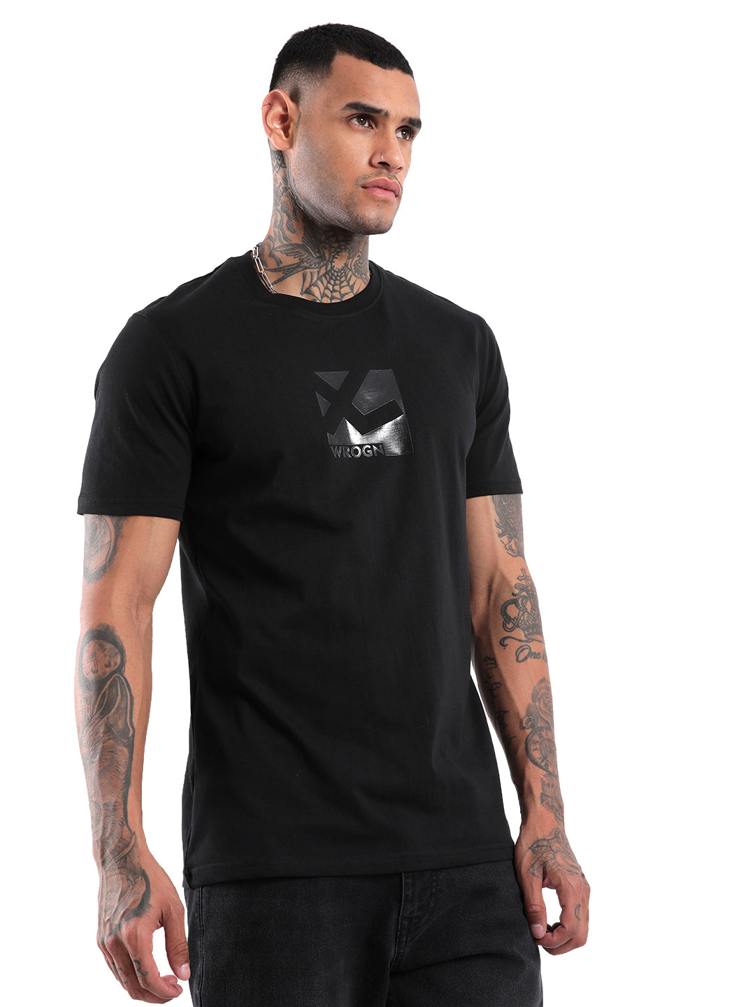 Solid Black Comfort Fit T-Shirt