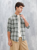 Checkered Pattern Casual Shirt For Men | Green