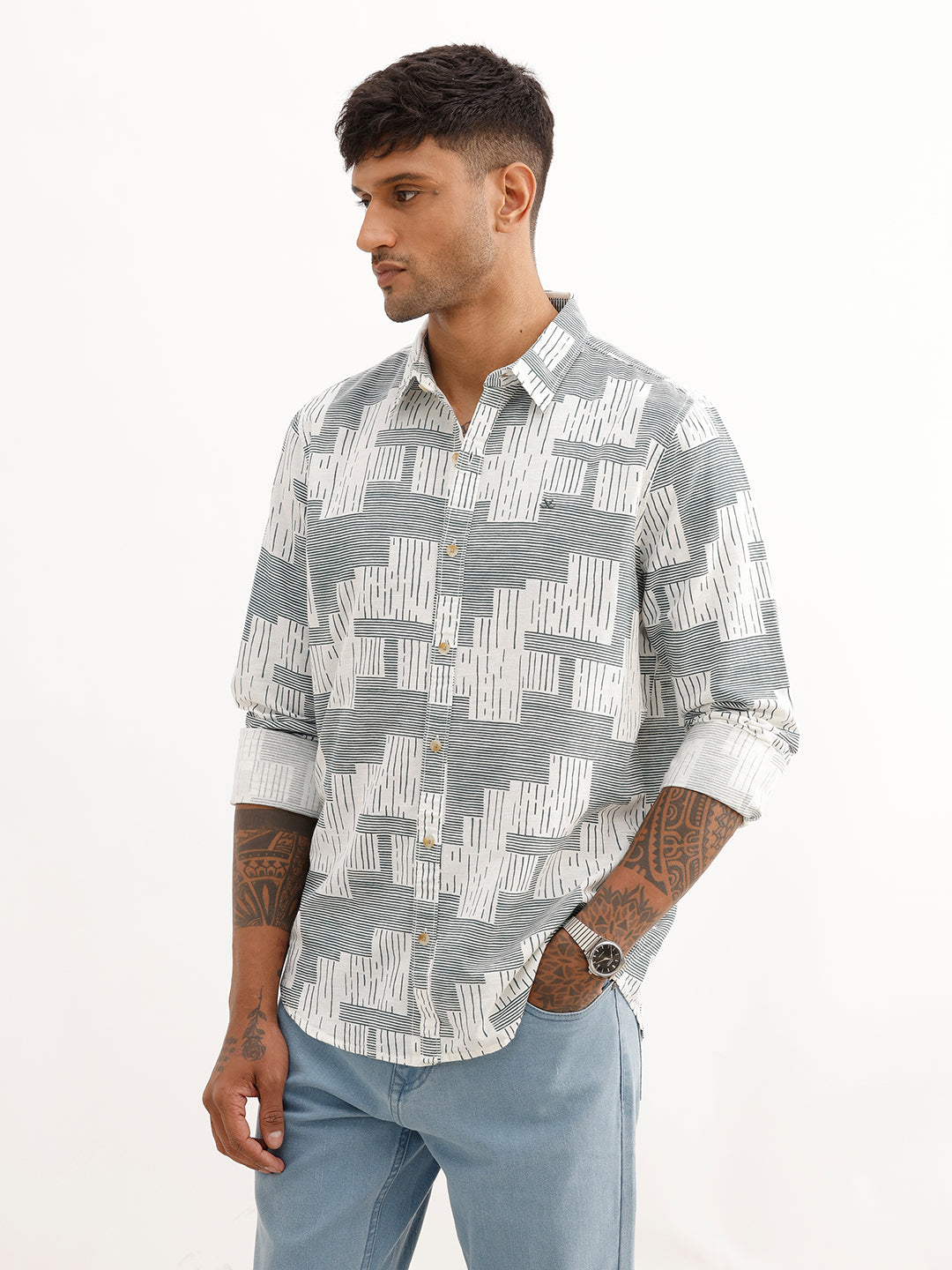 Regular Fit AOP Shirt | Blue