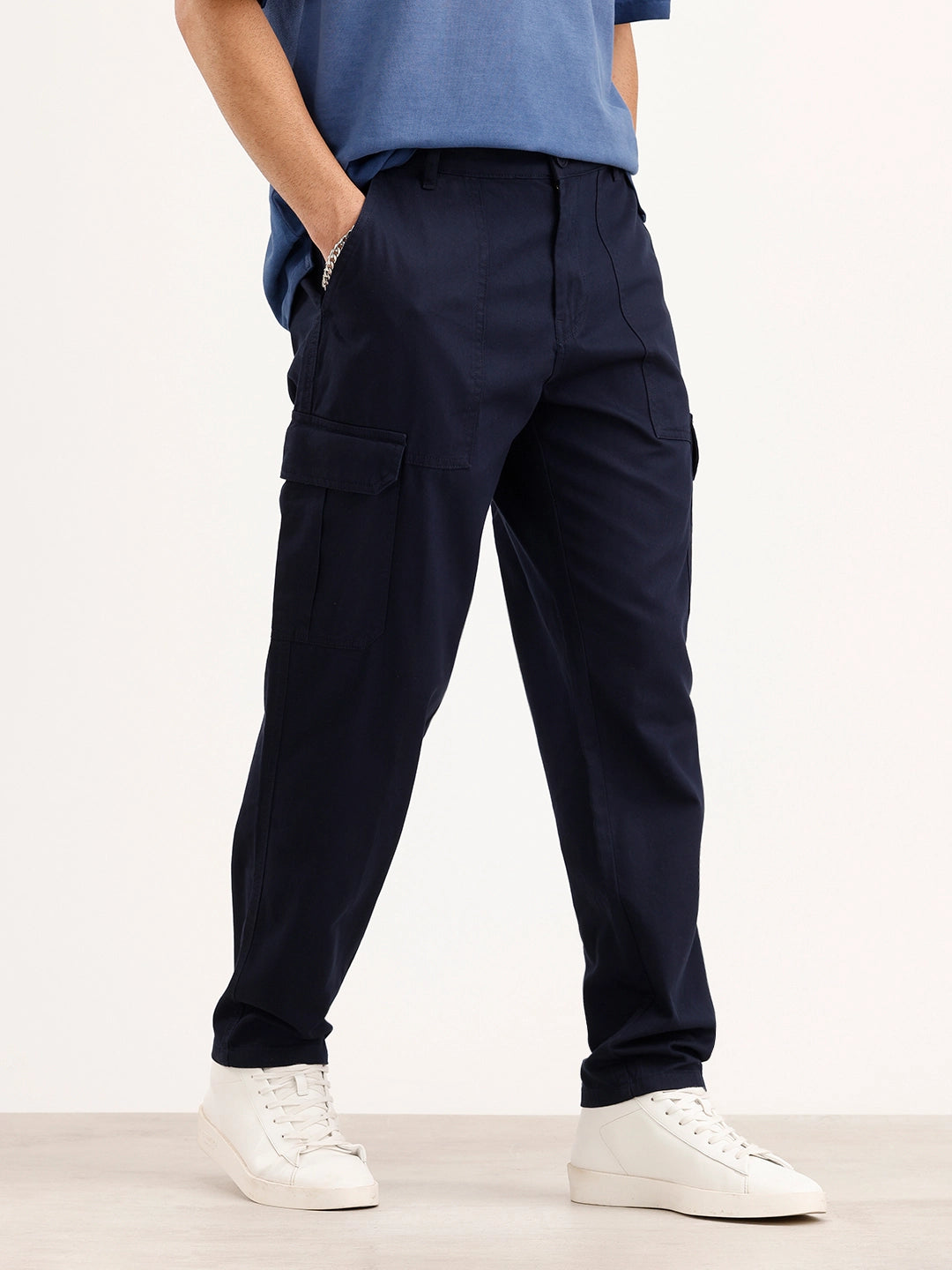 Anti Fit Cargo Trouser | Navy Blue