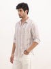 Slim Fit Textured Stripe Shirt | Light Brown