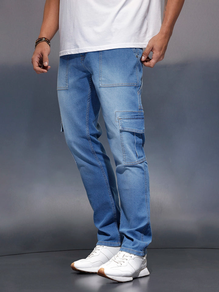 Men's cargo fit cargo denim | Blue