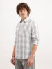 Slim Fit Checkered Shirt  | White