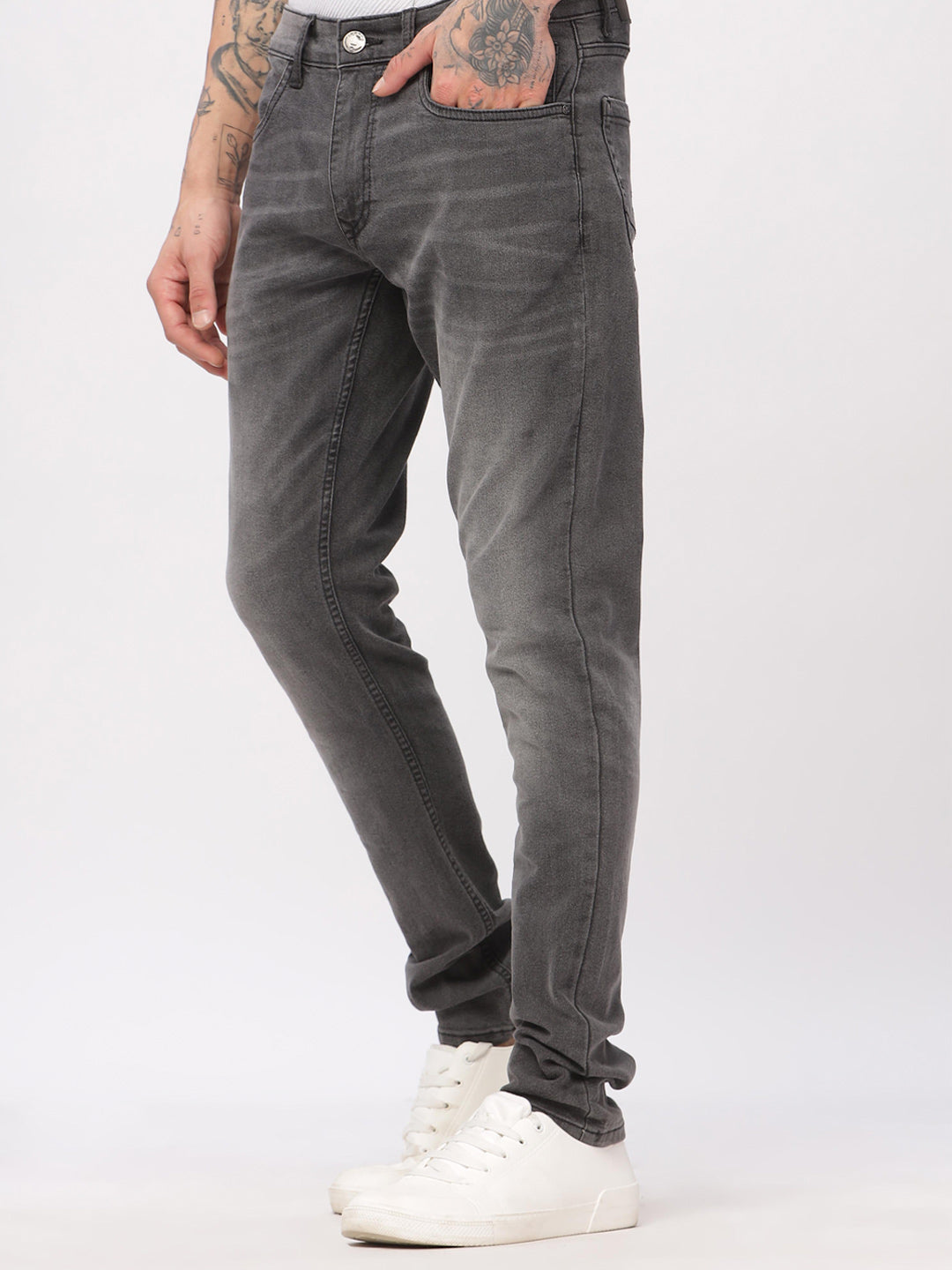 Grey Wash Denim Jeans