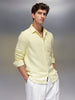 Solid Textured Full Sleeve Shirt   |  Yellow