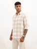 Classic Slim Fit Checkered Shirt | Beige