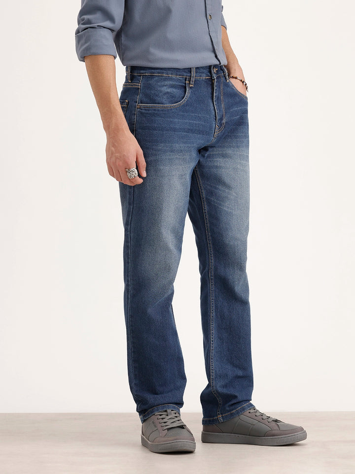 Faded Relaxed Fit Denim Jeans | Light Blue
