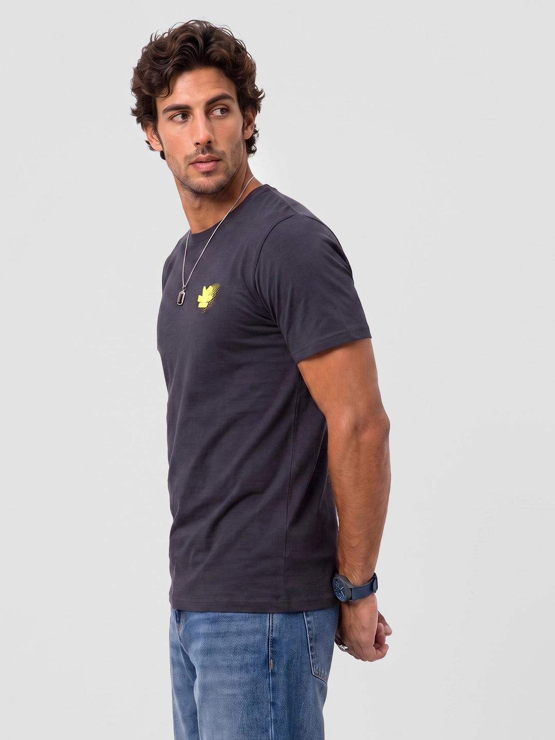 Regular Fit Placement Printed T-Shirt | Black