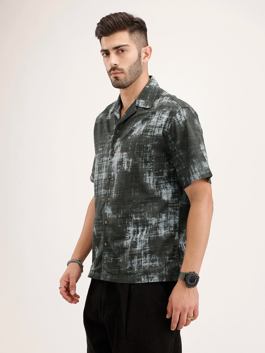 Resort Collar AOP Shirt | Grey