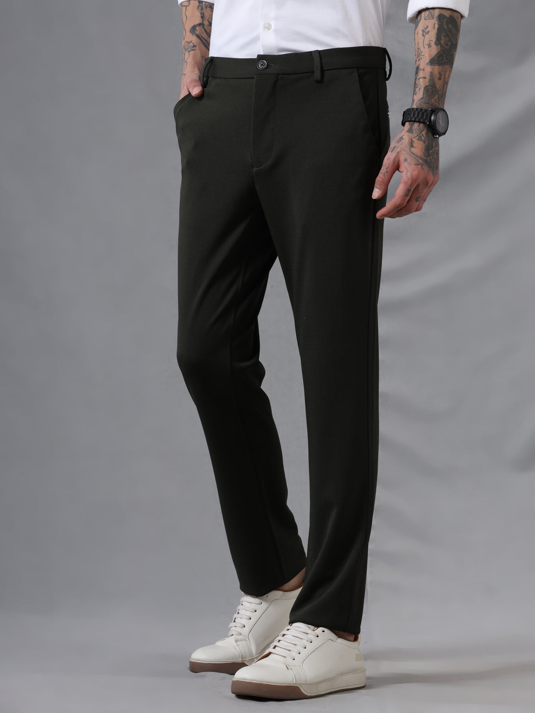Olive Easy-Fit Waist Trousers