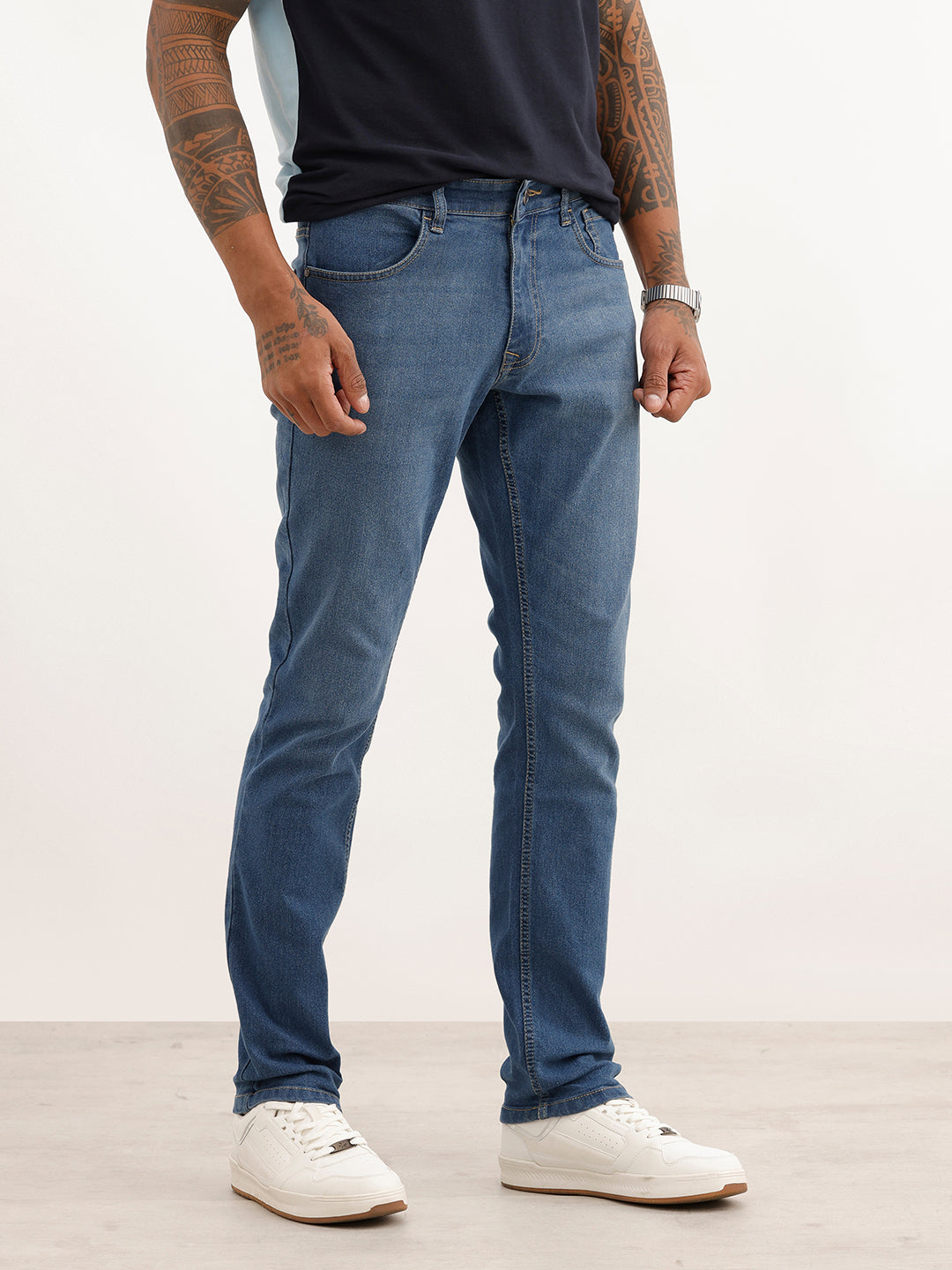 Faded Slim Fit Denim Jeans | Black