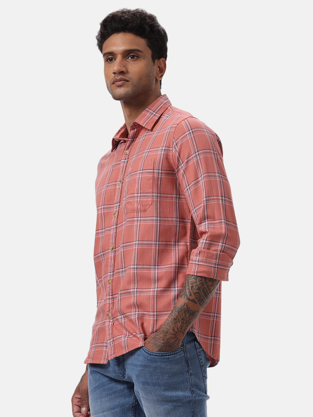 Pink Blocks Checked Shirt