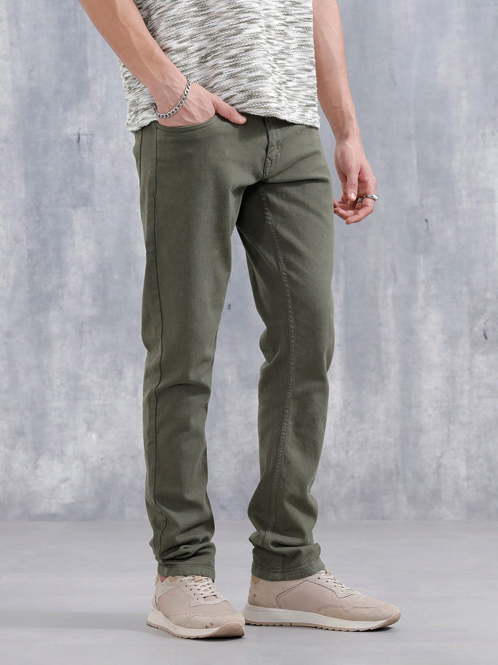 Slim Fit Colored Jeans | Olive