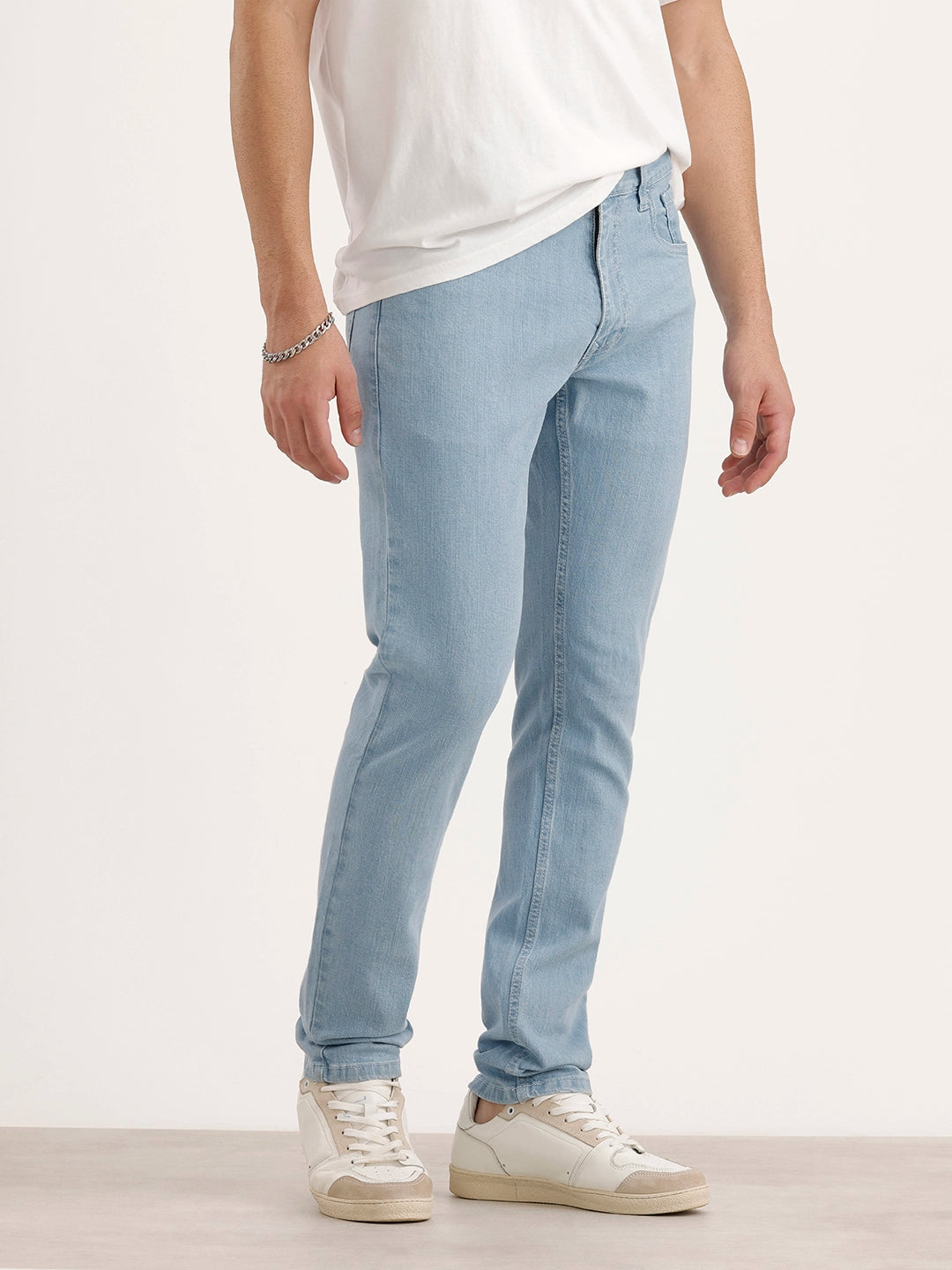 Solid Slim Fit Denim Jeans | Light Blue