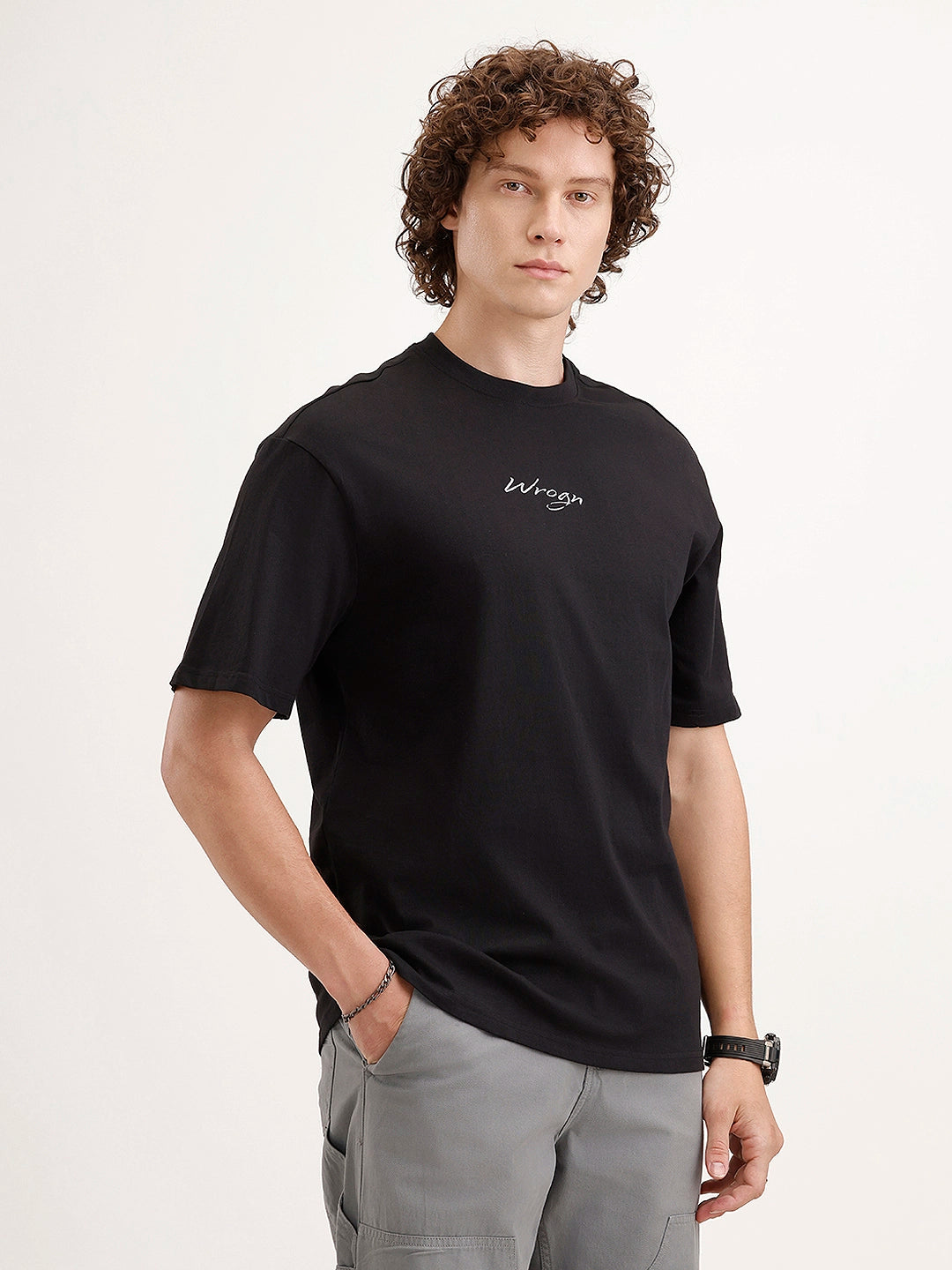 Oversized Back Printed T-Shirt | Black