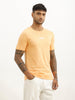 Classic Slim Fit Placement Printed T-Shirt | Orange