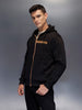 Men's comfort fit sweatshirt with contract zip and print design | Black