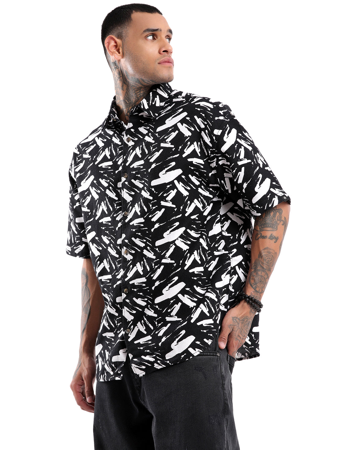 Black Graphic AOP Shirt