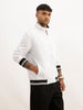 Solid Regular Fit Zipper Jacket | White
