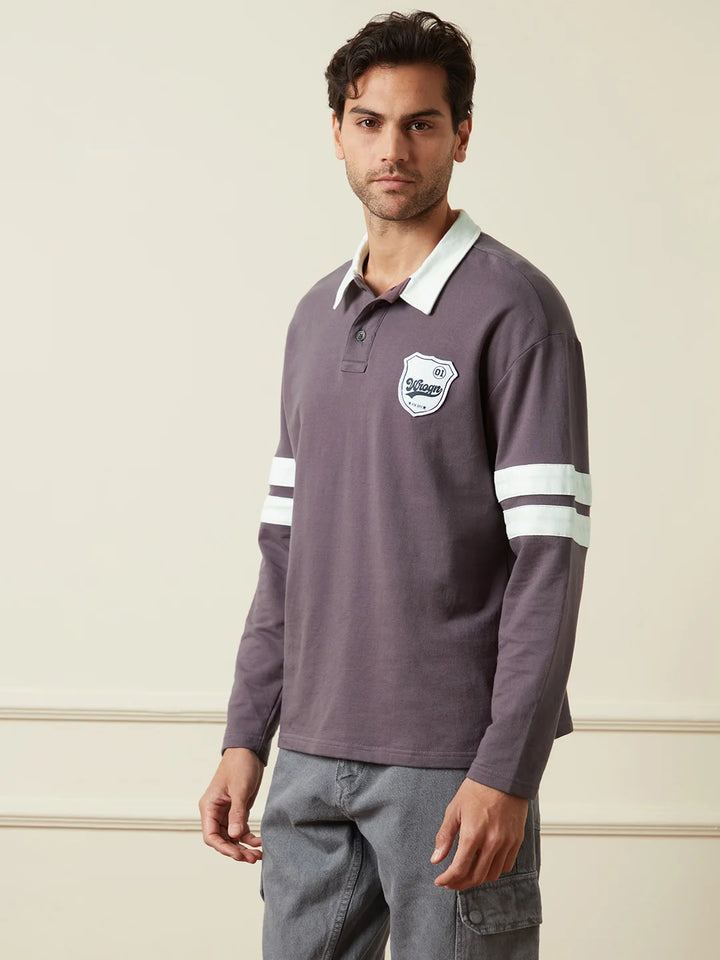Heavy GSM Varsity Polo T-Shirt | Purple