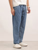 Washed Anti Fit Pleated Denim Jeans | Light Blue