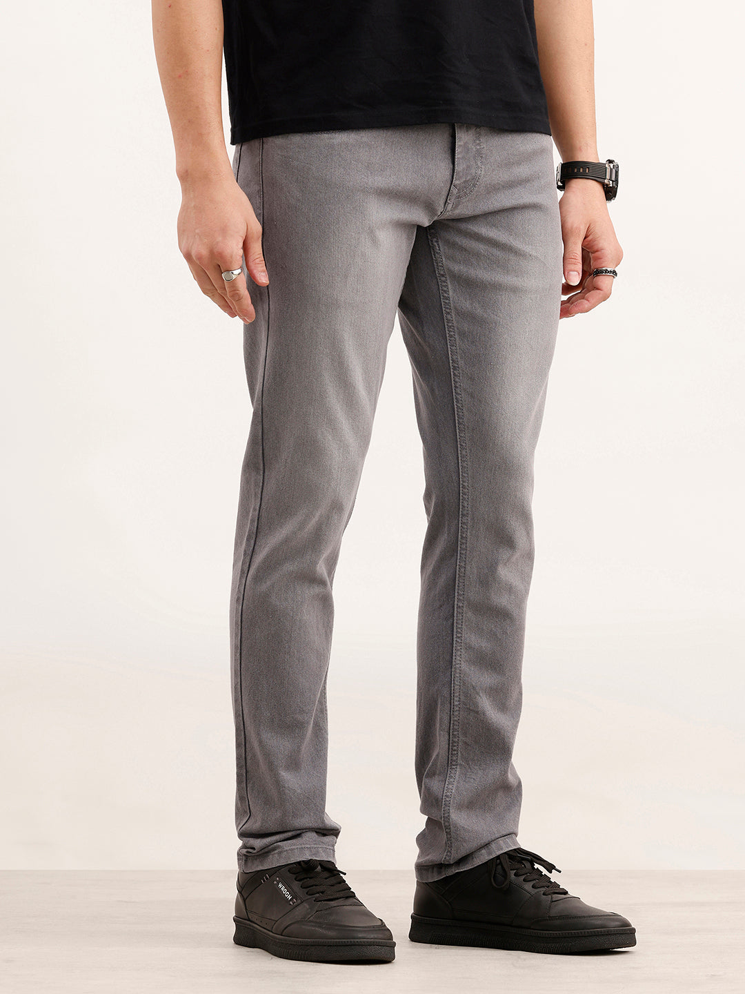 Solid Slim Fit Denim Jeans  | Grey
