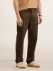 Solid Regular Fit Trouser | Brown