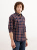 Slim Fit Checkered Shirt | Brown
