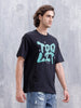 Men’s Casual Oversized Fit Graphic T-Shirt | Black