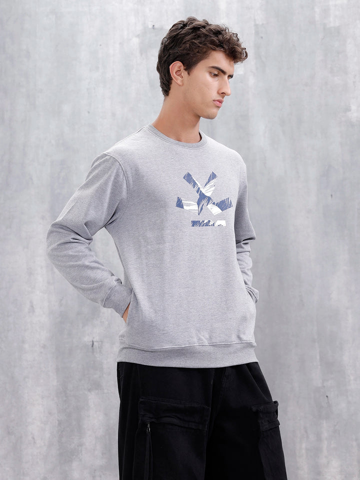 Men's Casual Branded Comfort Fit Sweatshirt | Grey