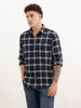 Slim Fit Full Sleeve Checkered Shirt | Navy Blue | WSH02FSSL0326S