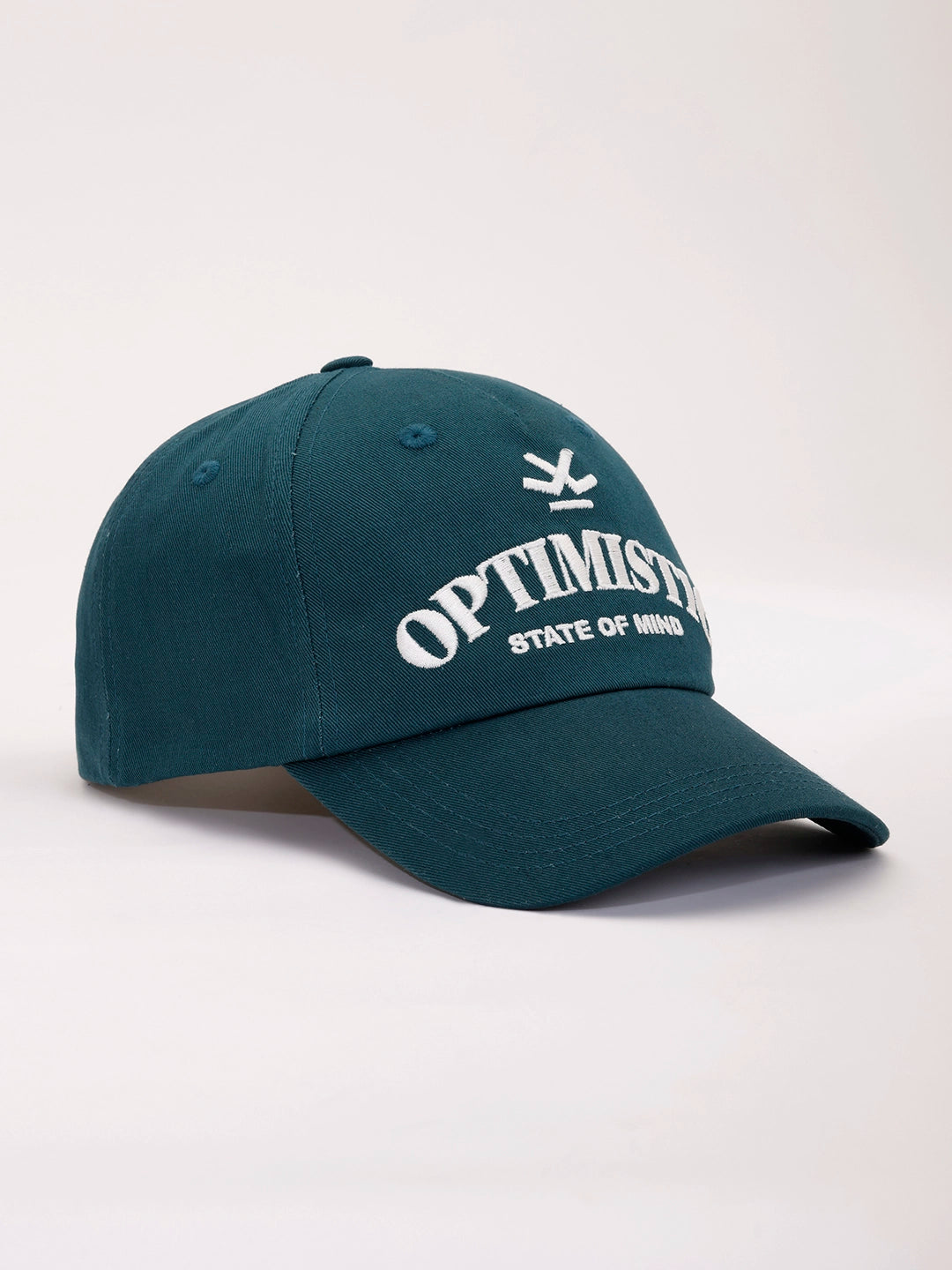 Embroidered "Optimistic" Graphic Cap | Teal
