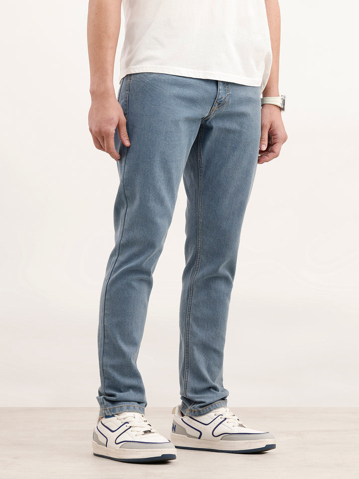 Faded Slim Fit Denim Jeans | Light Blue