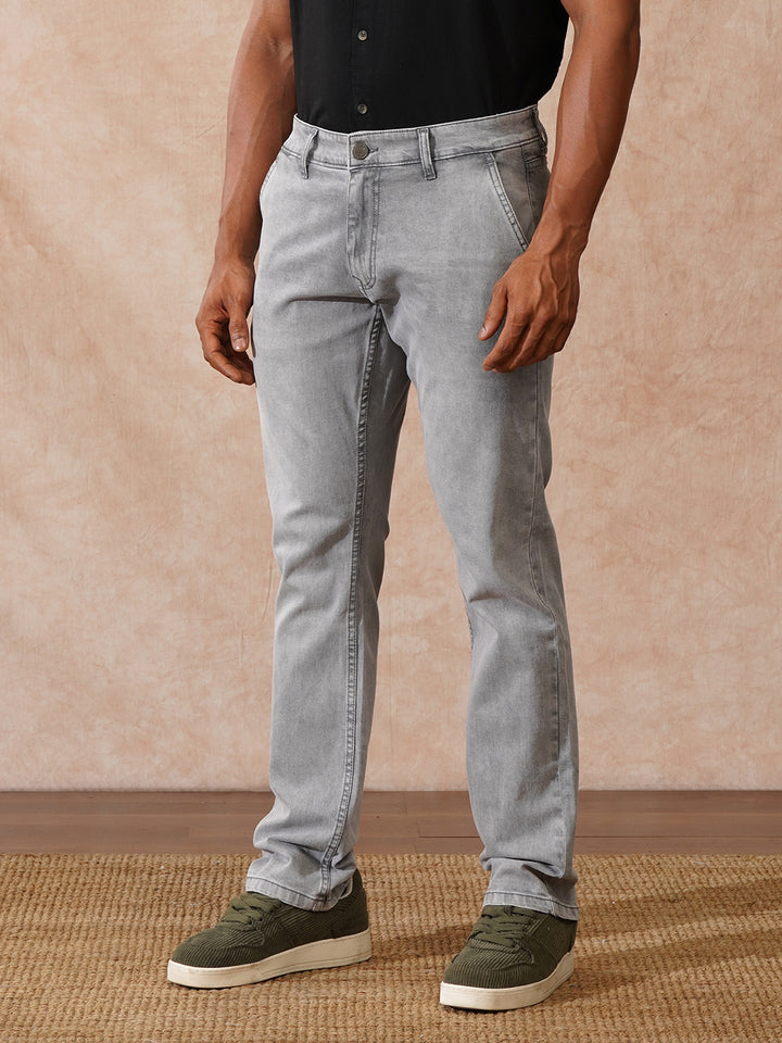 Light Fade Straight Fit Jeans | Grey