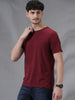 Solid Wine Crew Neck t-Shirt