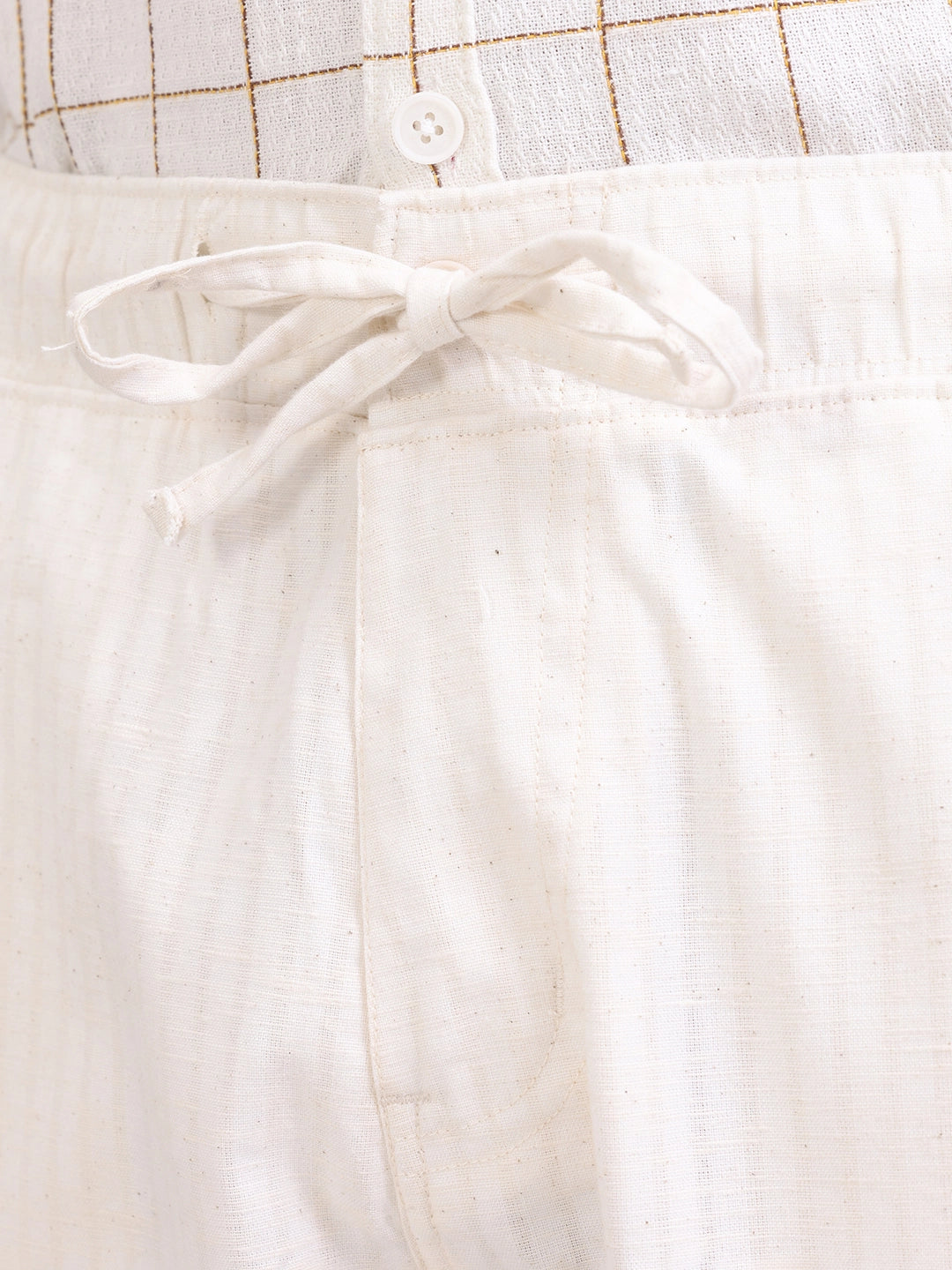 Striped Loose Fit Trousers | White
