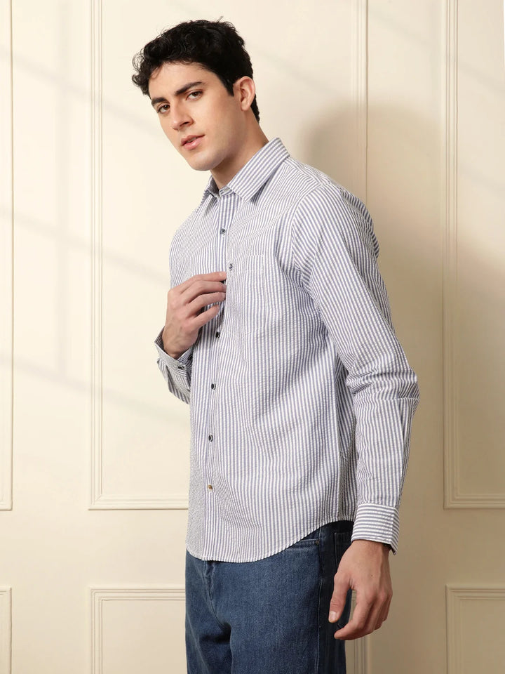 Classic Striped Shirt in Blue