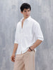 Wrogn Comfort Fit Self Textured Shirt | White