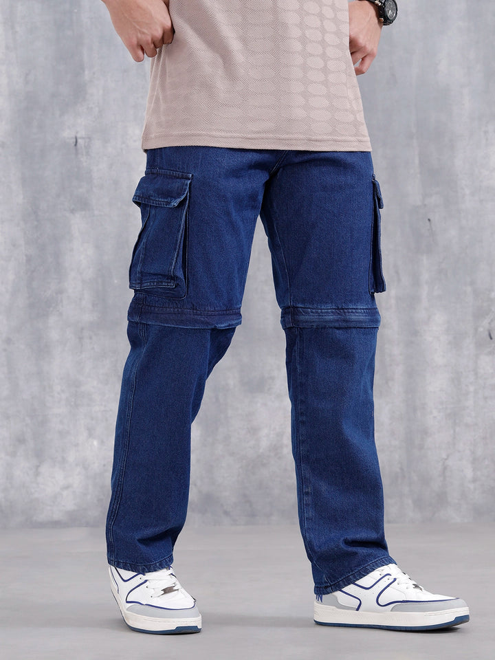 Men's Casual Loose Cargo Fit Jeans | Dark Stone