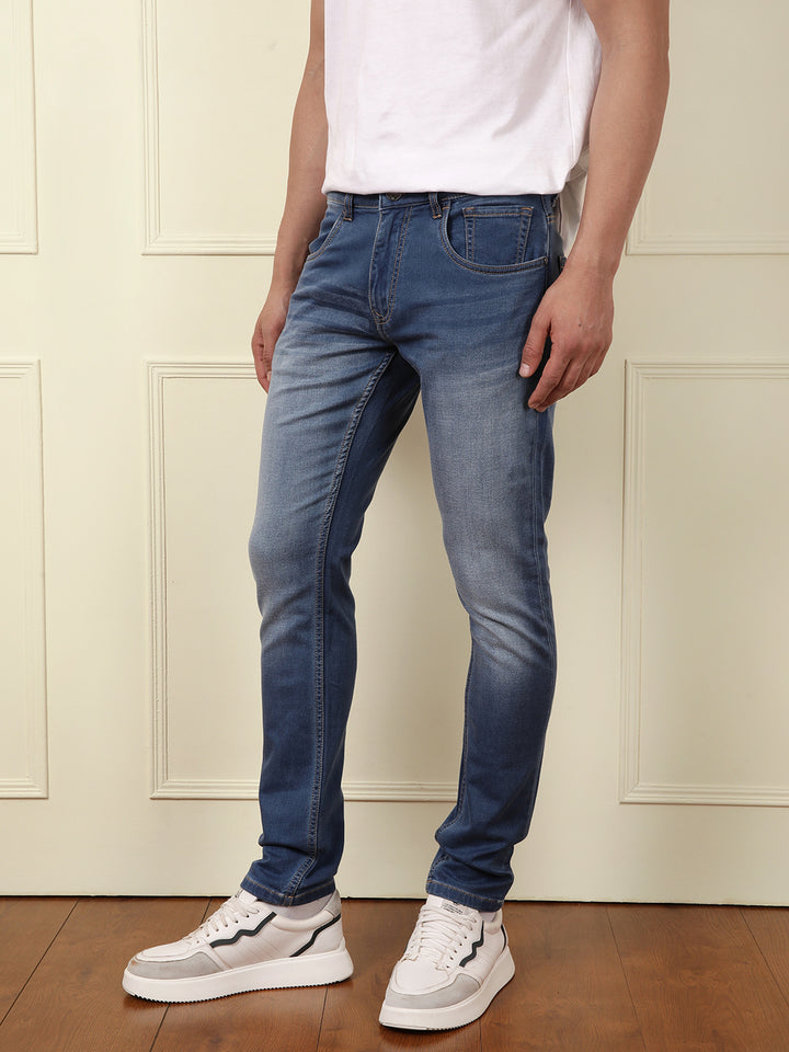 Faded Tapered Fit Jeans | Blue