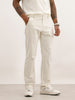 Classic Solid Straight Fit Trouser | White