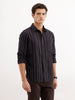 Regular Fit Striped Shirt  | Black