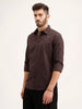 Textured Regular Fit Shirt | Brown
