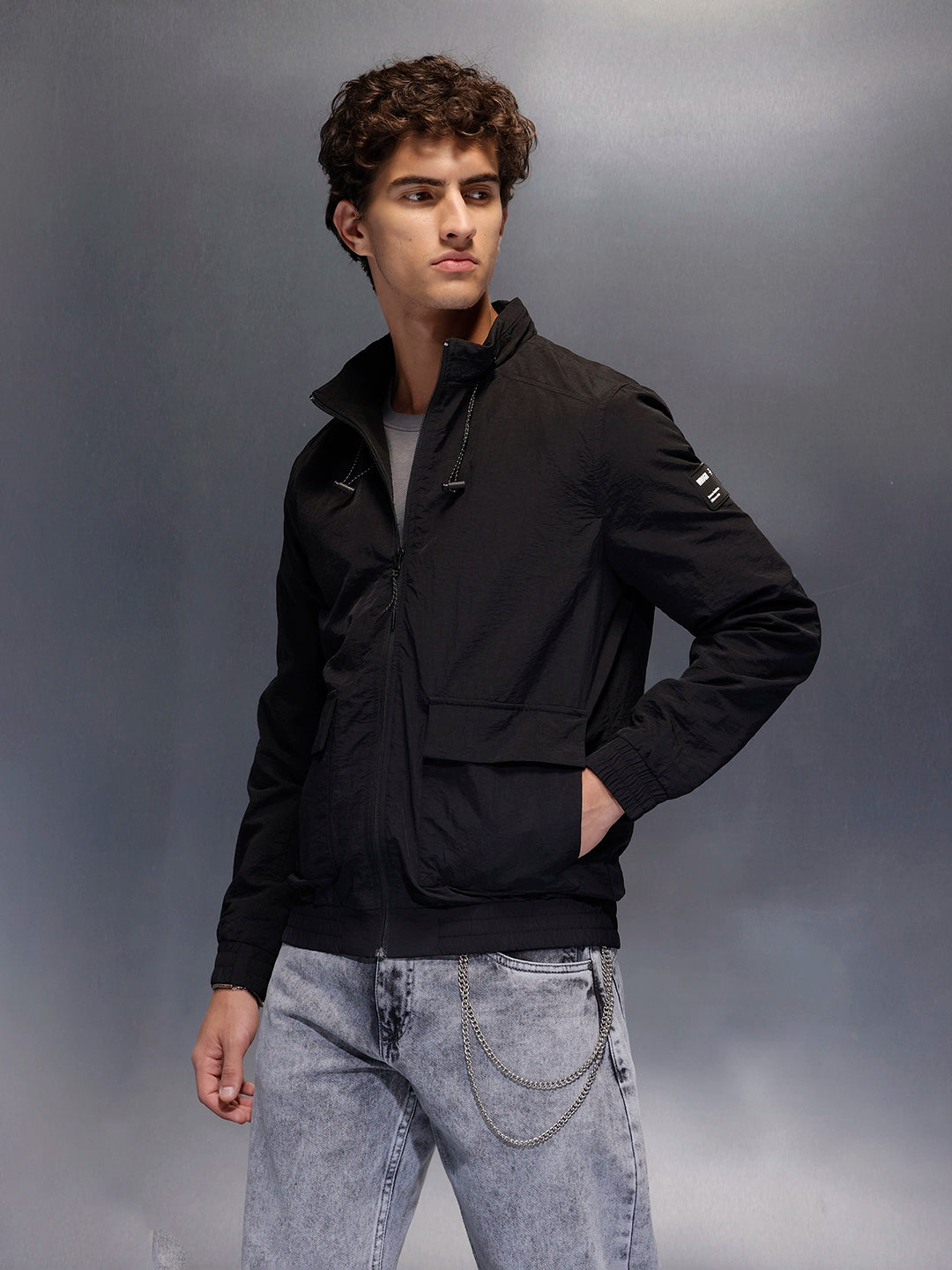 HighNeck Utility Jacket  |  Black