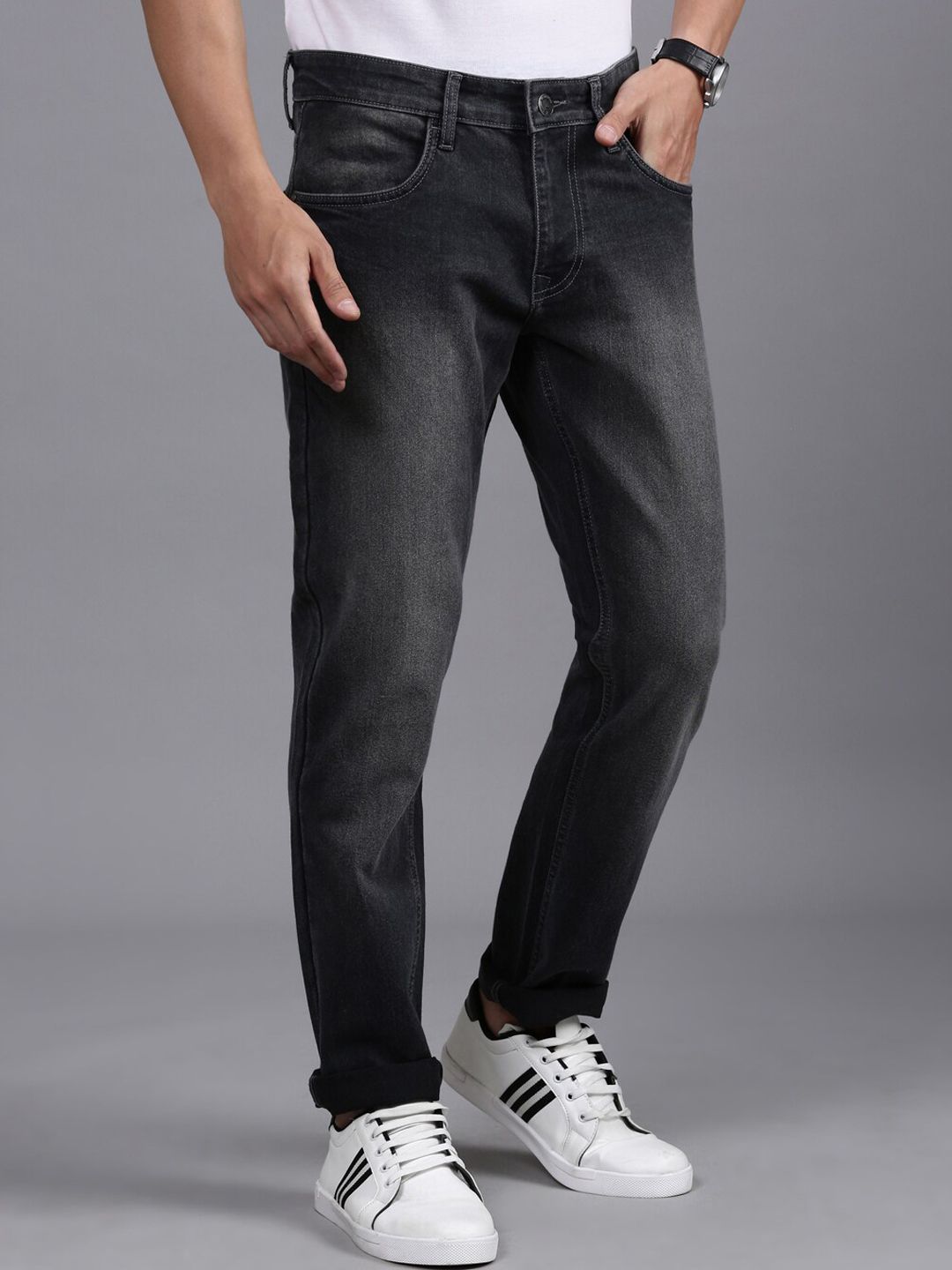 Striking Slim Fit Grey Jeans