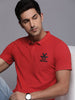 Logo Printed Rust Polo T-Shirt