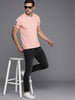 Pink Printed Polo Collar T-Shirt